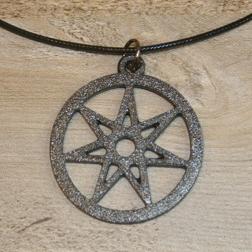 7 Pointed Fairy Pendant Necklace 3D Printed Jewelry Faery Septagram Unique Gift